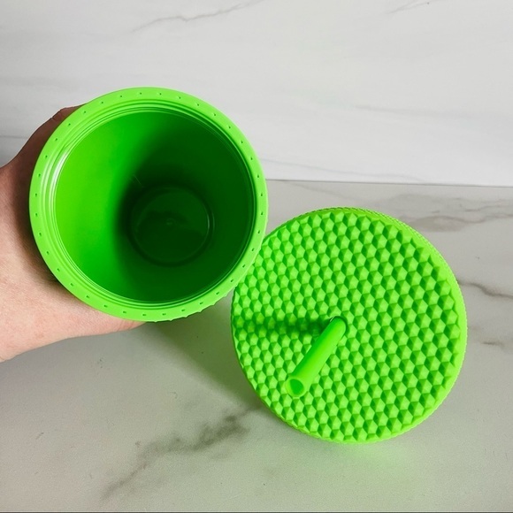 Starbucks Halloween 2021 Neon Green Studded Tumbler Cup with Straw- 16 oz - Picture 4 of 4